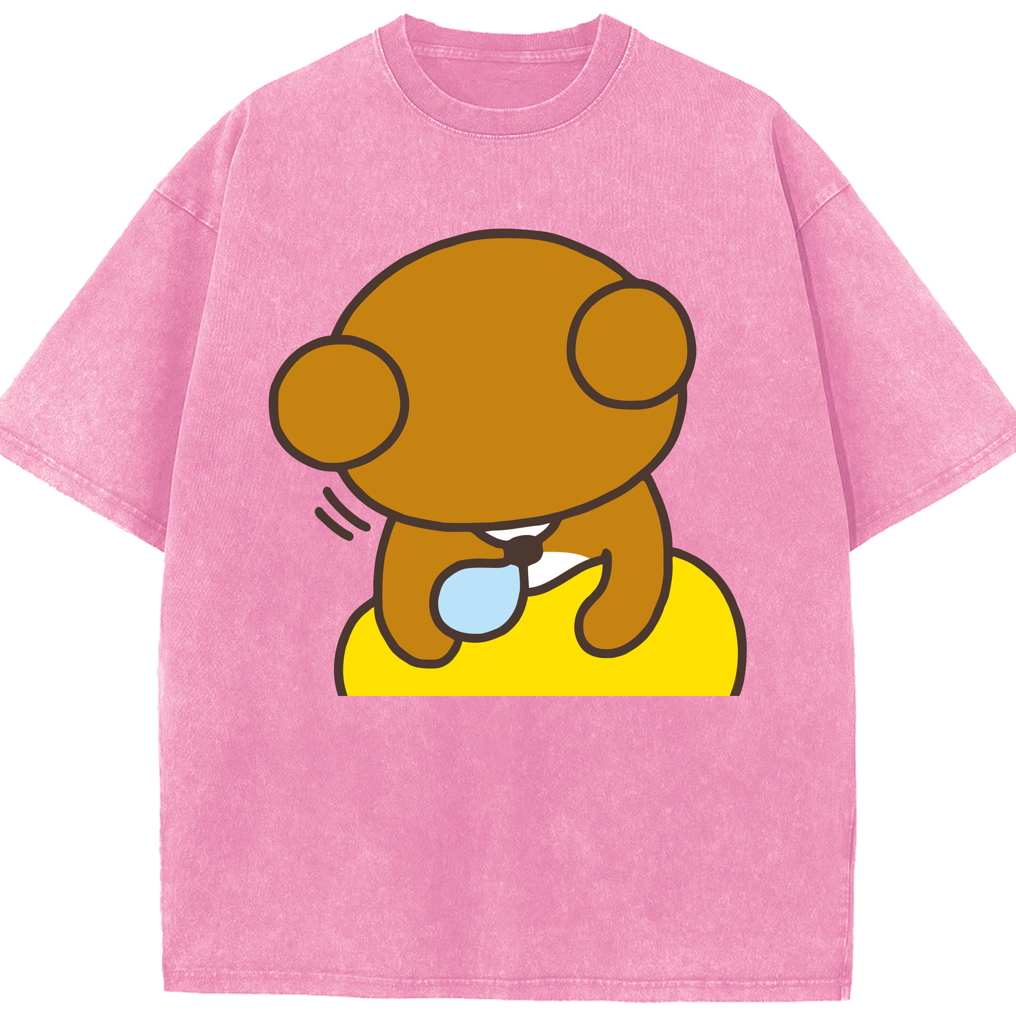 （画像用） リラックマ リラックマ キイロイトリ Rilakkuma Korilakkuma Kiiroitori 綿100% ヴィンテージ風 半袖Tシャツ（フロントプリント）